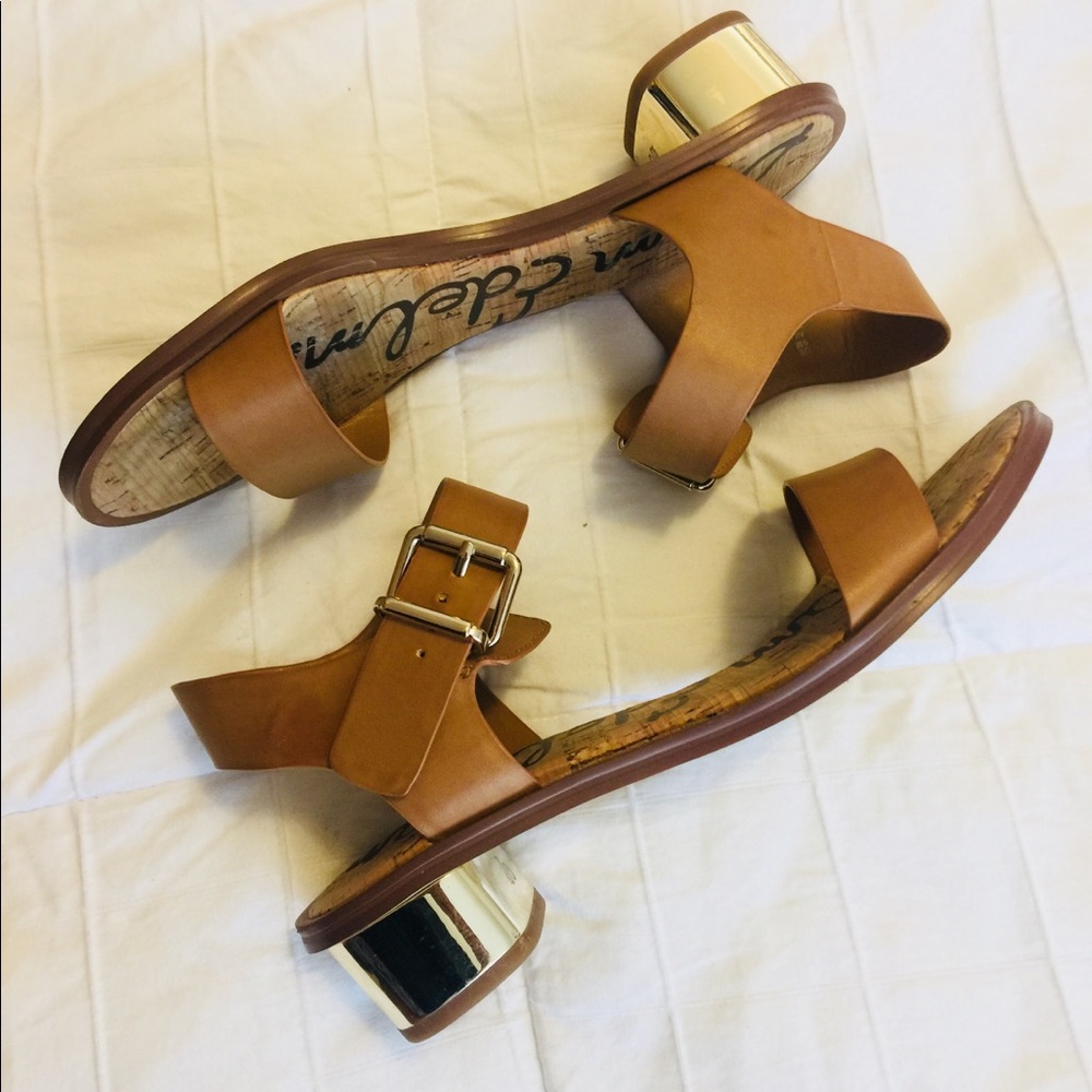 Gold heel sandals